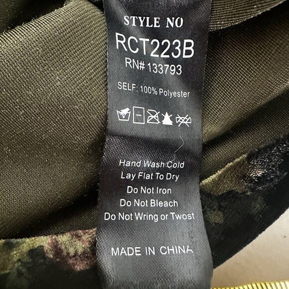 POL Babydoll Top Womens Medium Green Velvet Grunge Goth Victorian Fairy Tunic - Picture 11 of 14